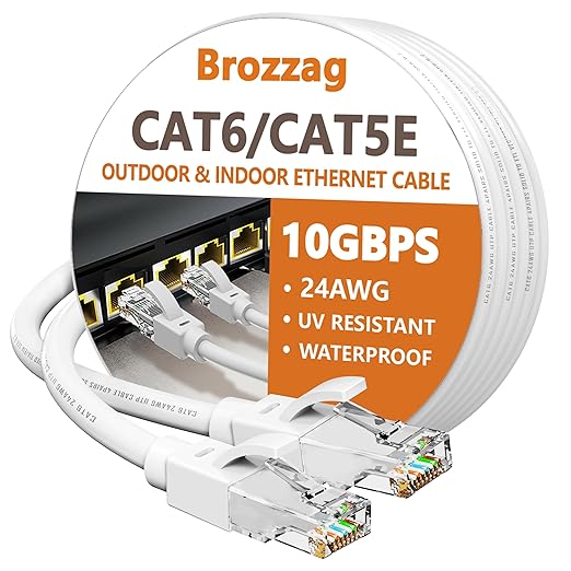 Ethernet Cable 75ft For Cat6/Cat5E, 10Gbps Compatible by Brozzag
