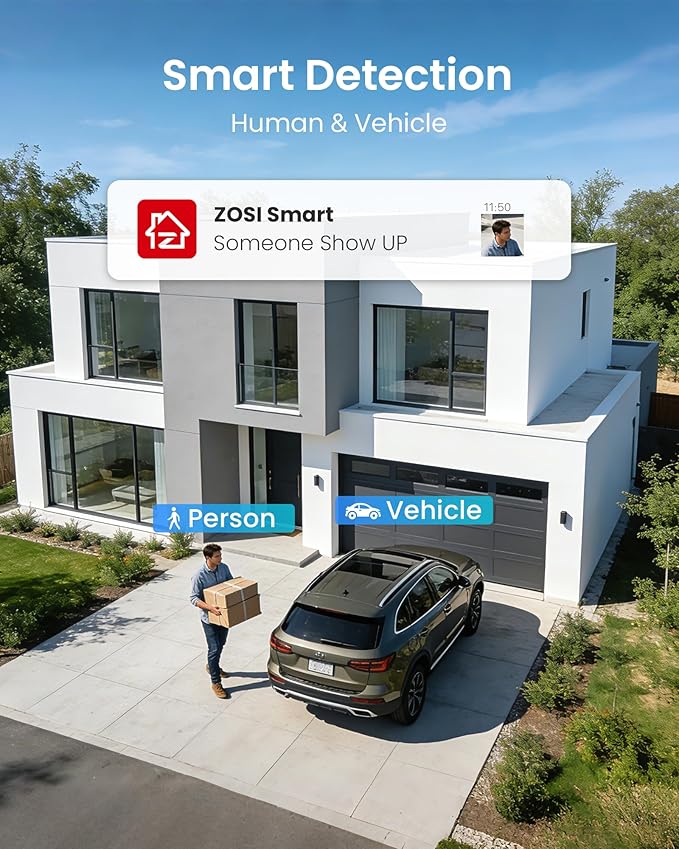 ZOSI 3K Lite Security Camera System Indoor Outdoor, AI Human/Vehicle Detection - Image 2