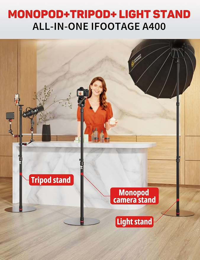 IFOOTAGE A400 Round Base Monopod - Image 2