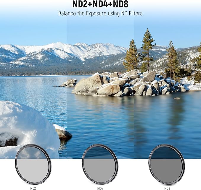 NEEWER 43mm ND Lens Filter Kit: UV, Lens Hood and Lens Cap Compatible - Image 2