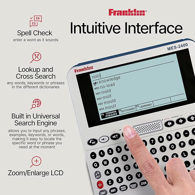 Franklin MES-2400 Digital Talking Dictionary, Talking Phrase Book & More - Image 5