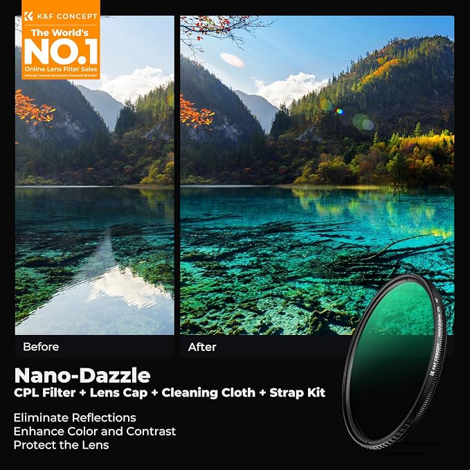 K&F CONCEPT 52mm Circular Polarizer Lens Filter - Image 2
