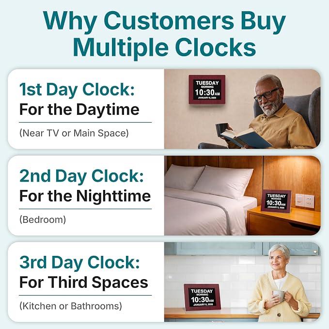 American Lifetime 【New 2023】 Dementia Clock Large Digital Clock - Image 5