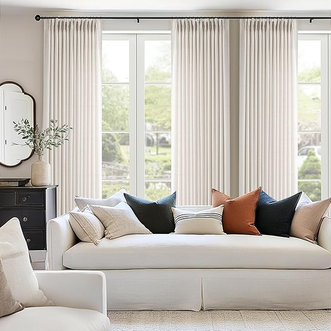 Memory Trained Pinch Pleated Curtains 80 Inches Long, Viral Linen Pinch Pleat - Image 4