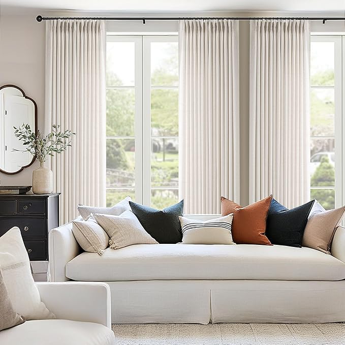 Memory Trained Pinch Pleated Curtains 92 Inches Long, Viral Linen Pinch Pleat - Image 4