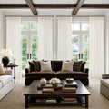 Pinch Pleat Linen Extra Long 126 Inch Curtains 4 Panels Set Ivory Cream Memory by Twodrapes