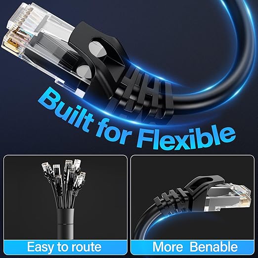 Cat6 Ethernet Cable 10Gbps 3 ft, UTP Ethernet Cable Cat 6, Flexible Bare Copper - Image 4