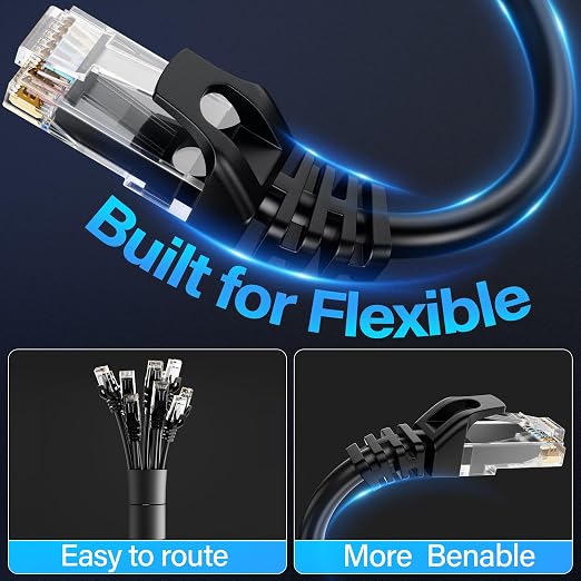 Cat6 Ethernet Cable 10Gbps 0.5 ft, UTP Ethernet Cable Cat 6, Flexible Bare - Image 4