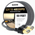 BUSOHE Cat 8 Ethernet Cable 50 FT, High Speed 40Gbps 2000Mhz Braided Network by BUSOHE