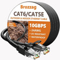 Ethernet Cable 250ft For Cat6/Cat5E, 10Gbps Compatible by Brozzag
