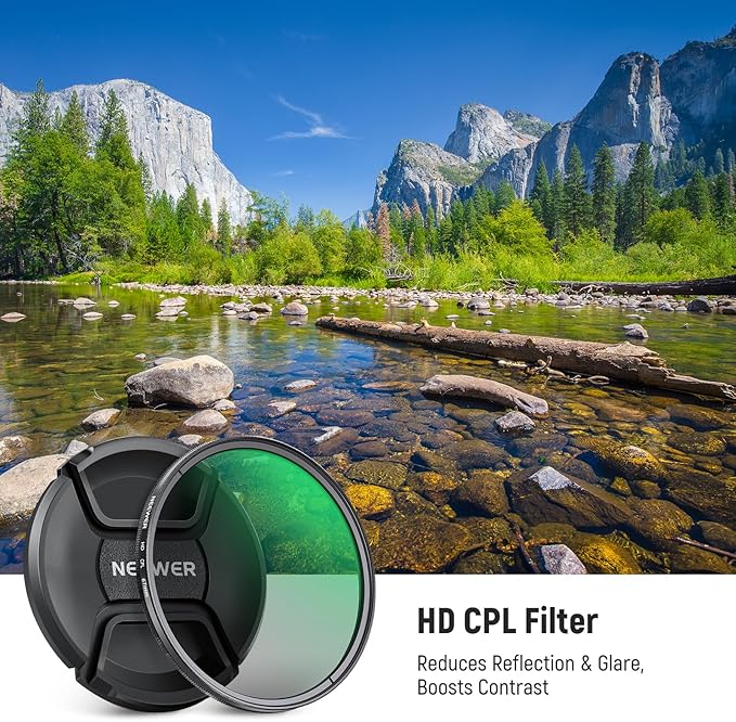 NEEWER 67mm CPL Filter with Lens Cap, Ultra Thin Circular Polarizing Filter - Image 2
