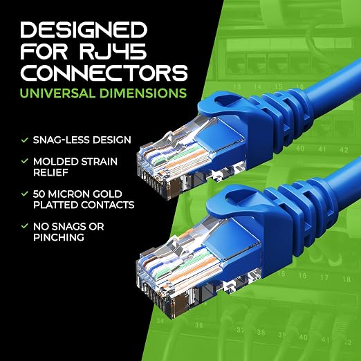 GEARit Cat 6 Ethernet Patch Cable 1 ft Blue - Image 6