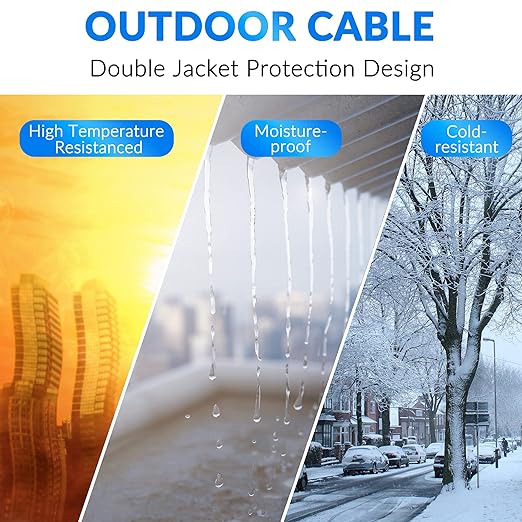 Cat5e Outdoor Ethernet Cable 250 Feet, Cat 5e Heavy Duty Internet Network LAN - Image 4