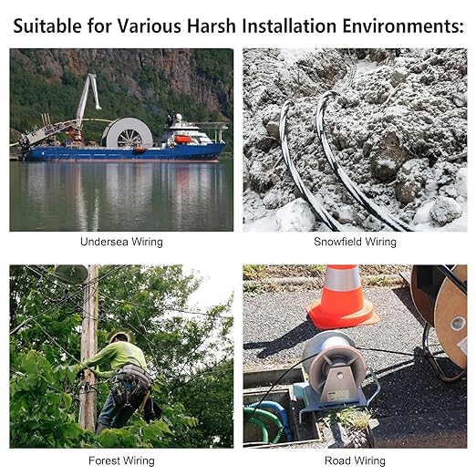 120ft 6 Core Industrial TPU LC to LC Outdoor Armored Fiber Optic Cable - Image 6