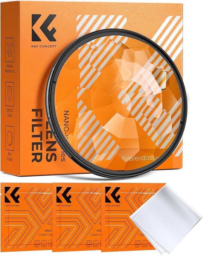 K&F CONCEPT 72mm Kaleidoscope Filter, Special Effects Filter Prism Crystal Glass by KFCONCEPT