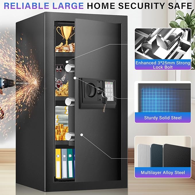 Tall Safe Box, Home Safe with Fireproof Waterproof Bag, 6.2 Cuft Anti-Theft - Image 2