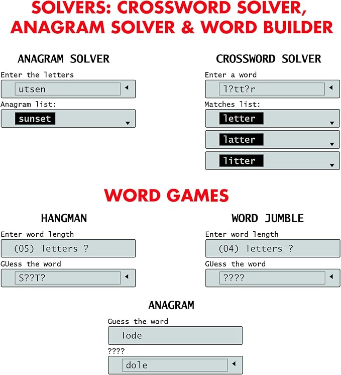 Lexibook DC753EN Electronic Pocket Spellchecker, Conjugation, Anagram Solver - Image 7