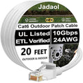 Jadaol Cat 6 Ethernet Cable 20ft, Outdoor&Indoor, 10Gbps Support Cat8/7 Network by Jadaol
