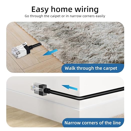 Ultra Thin Cat 6 UTP Ethernet Cable 6.6 Feet 5Pack, Flexible & Slim Rj45 Cat6a - Image 4