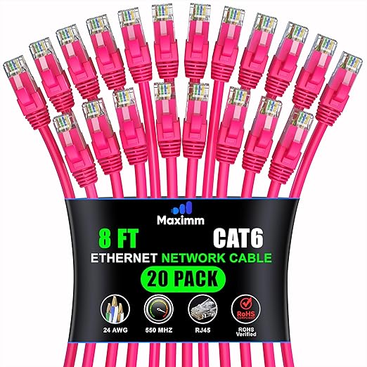 Maximm Cat 6 Ethernet Cable 8 ft by MaximmCable