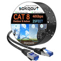 Sokqovt Cat 8 Ethernet Cable Slim 25ft Outdoor&Indoor, Pure Copper Cat8 by Unknown