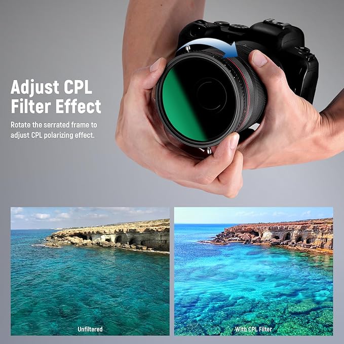 NEEWER 2 in 1 82mm Variable ND Filter ND2–ND32&CPL Filter No X Cross/30 Layer - Image 3