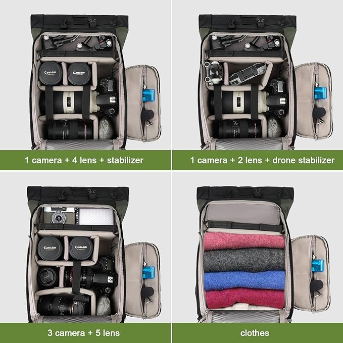 Besnfoto Camera Backpack for Photographer DSLR SLR Waterproof Camera Bag - Image 2