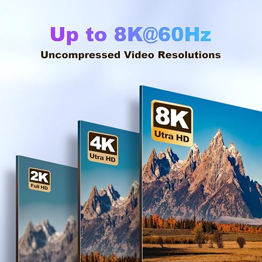 HDMI Cable 10 ft 8K 2.1 HDMI 48Gbps Ultra High Speed Stable HDMI Cord-8K@60Hz - Image 3