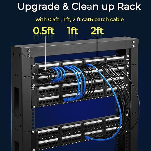 Rapink Patch Cables Cat6 1ft, Ethernet Patch Cable 10G, Cat 6 Patch Cable - Image 4