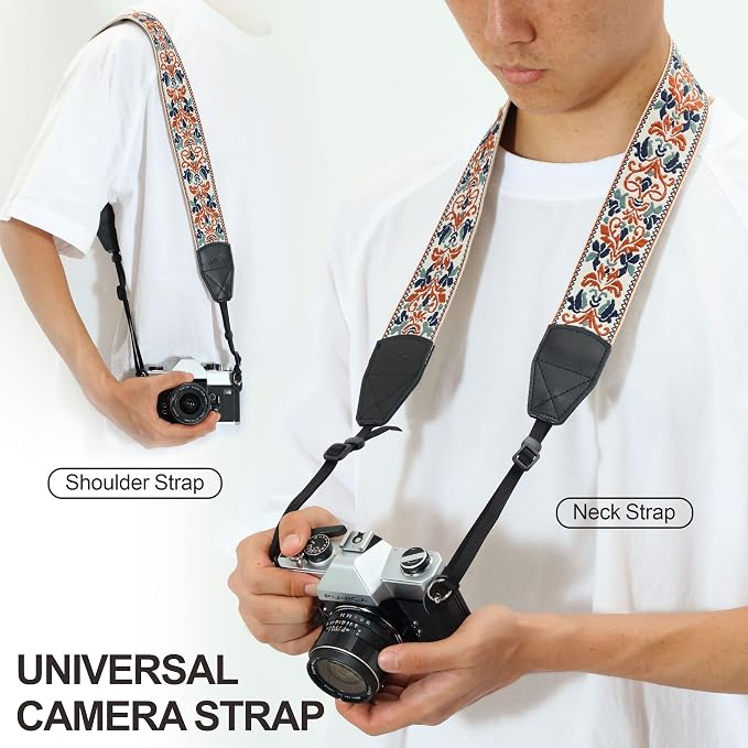 Padwa Lifestyle 2" Retro Jacquard Embroidery Camera Strap, Adjustable, Wide - Image 4
