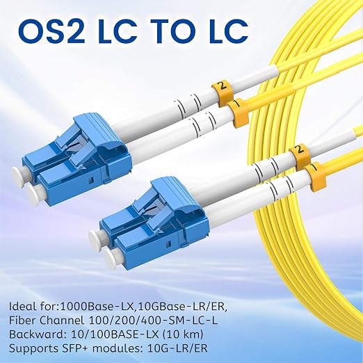 OS2 LC to LC Fiber Patch Cable 30m/100ft, Options 0.2m~200m, 1G/10Gb Duplex - Image 3