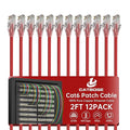 2 Feet Cat6 Patch Cables, Solid Pure Copper Patch Cord, Cat 6 Ethernet Cable by CatBose