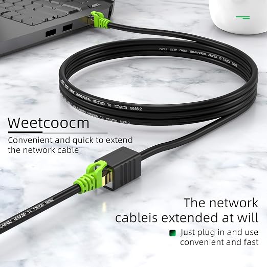 Ethernet Extension Cable 15ft, Network Cat6a Extension Patch Cable RJ45 Cords - Image 5
