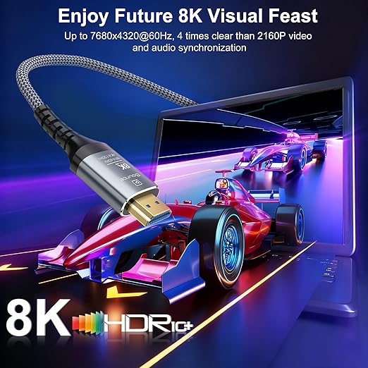 8K Fiber Optic HDMI Cable 75FT, 48Gbps Ultra High Speed Long HDMI 2.1 Cord - Image 2