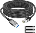 USB to Ethernet Cable 12 FT, USB 3.0 A Male to RJ45 Male Cord, Directly by Kxable