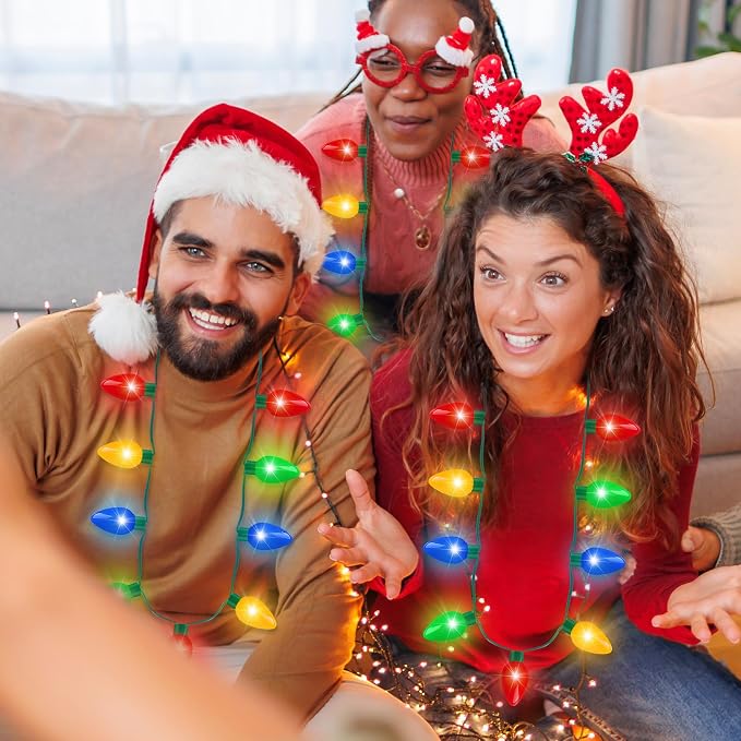 Blowata Christmas Light Necklace, Colorful Xmas Light up Decorations - Image 5