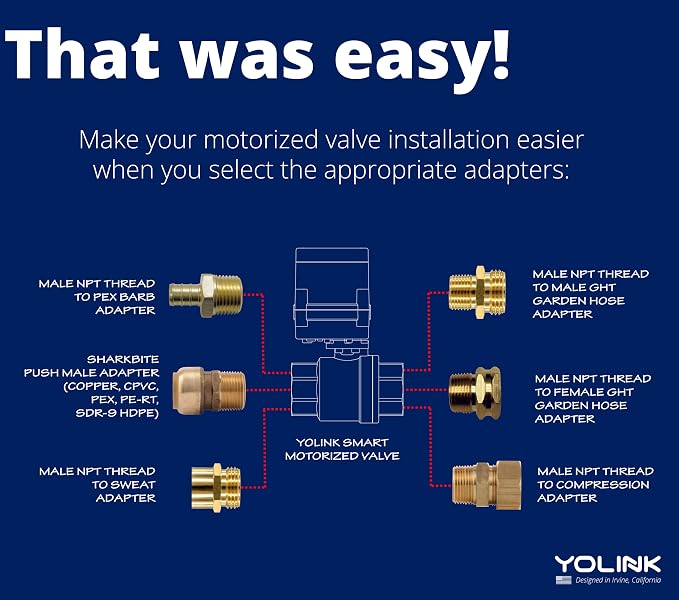 YoLink X3 Valve Controller Kit, 3/4" Brass Motorized Ball Valve, LoRa Long Range - Image 5