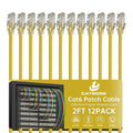 2 Feet Cat6 Patch Cables, Solid Pure Copper Patch Cord, Cat 6 Ethernet Cable by CatBose