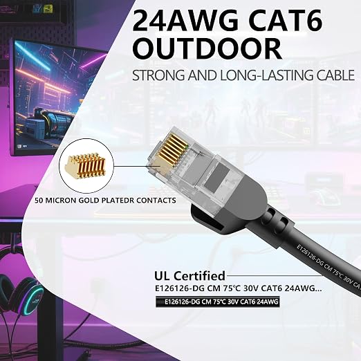 Jadaol Cat6 1.5ft 10 Pack Patch Cable, 10Gbps High-Speed Ethernet Patch Cable - Image 2