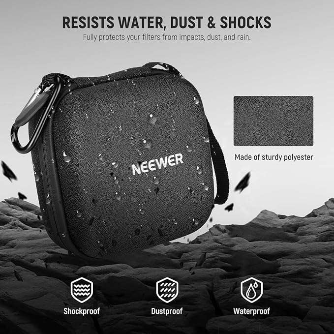 Neewer Storage Bag for 9 x 9 cm Filter, Shockproof Dustproof Waterproof - Image 2