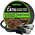 Cat 6 Outdoor Ethernet Cable 35 ft, 24AWG 10Gbps Cat6 Cable Cord Waterproof by EthernetCable