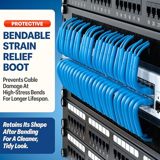Everest Ultra Slim Cat6a Ethernet Patch Cables 15ft Blue - Image 3