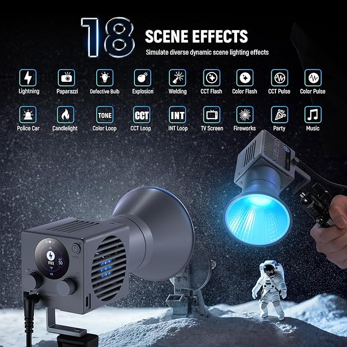 NEEWER 60W Portable RGB LED Video Light Handheld Fill Light, APP/2.4G/Panel - Image 4