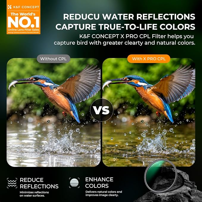 K&F CONCEPT 82mm Circular Polarizers Filter Super Slim - Image 2