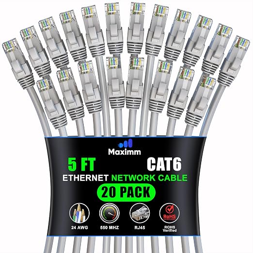 Maximm Cat 6 Ethernet Cable 5 ft by MaximmCable