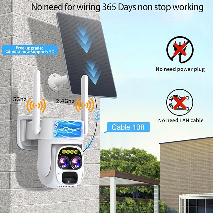 Cameras for Home Security Wireless Outdoor Solar, Alexa Security Camera Outside - Image 4