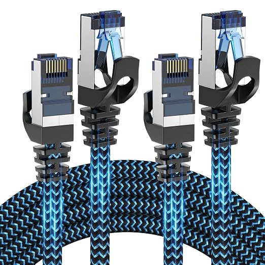 Cat8 Ethernet Cable 15 ft 2 Pack, High Speed 40Gbps 2000MHz, Compatible by CABNEER