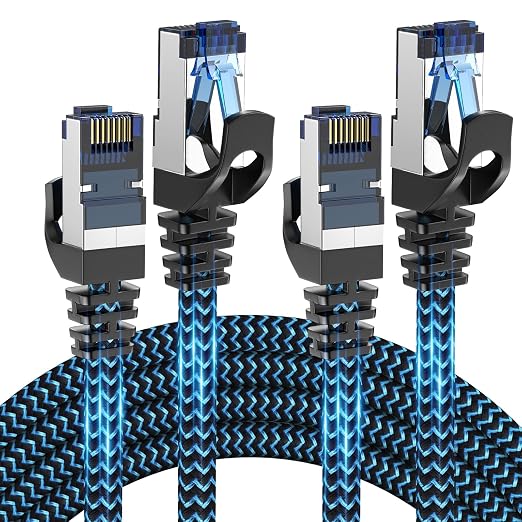 Cat8 Ethernet Cable 1 ft 2 Pack, High Speed 40Gbps 2000MHz, Compatible by CABNEER