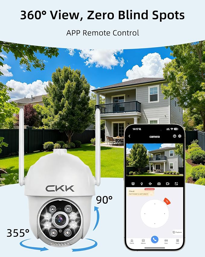 CKK 2K Security Cameras Outdoor 4Pack, 2.4G/5G WiFi Home Security Cameras - Image 3