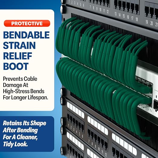 Everest Ultra Slim Cat6a Ethernet Patch Cables 10ft Green - Image 3